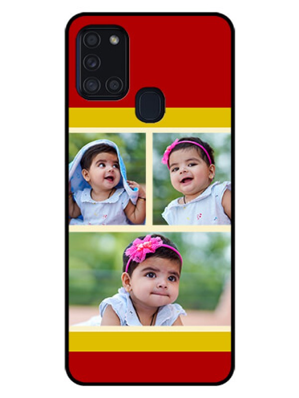 Custom Galaxy A21s Custom Glass Mobile Case  - Multiple Pic Upload Design