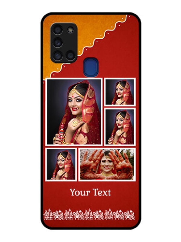Custom Galaxy A21s Personalized Glass Phone Case  - Wedding Pic Upload Design