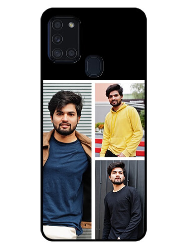Custom Galaxy A21s Photo Printing on Glass Case  - Upload Multiple Picture Design