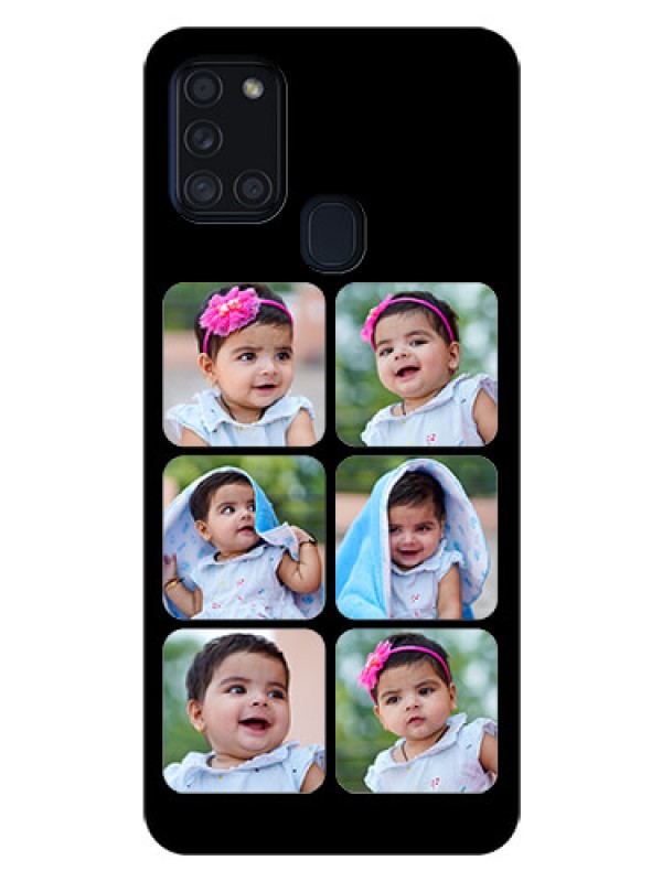 Custom Galaxy A21s Photo Printing on Glass Case  - Multiple Pictures Design