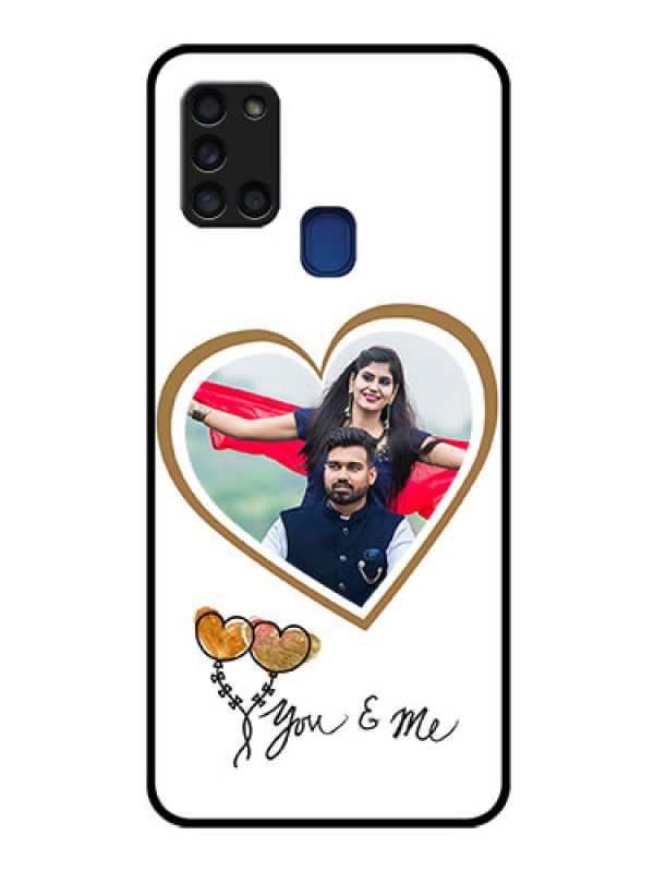 Custom Galaxy A21s Custom Glass Mobile Case  - You & Me Design