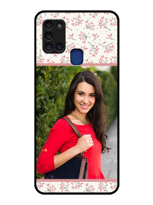 Custom Galaxy A21s Custom Glass Phone Case  - Premium Floral Design