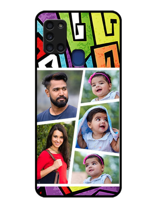 Custom Galaxy A21s Custom Glass Phone Case  - Graffiti pattern Design