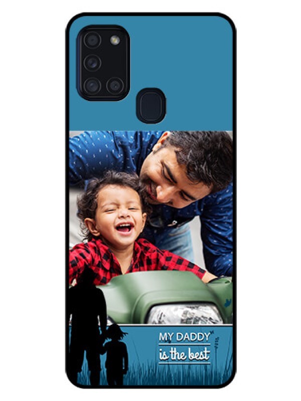 Custom Galaxy A21s Custom Glass Mobile Case  - Best dad design 
