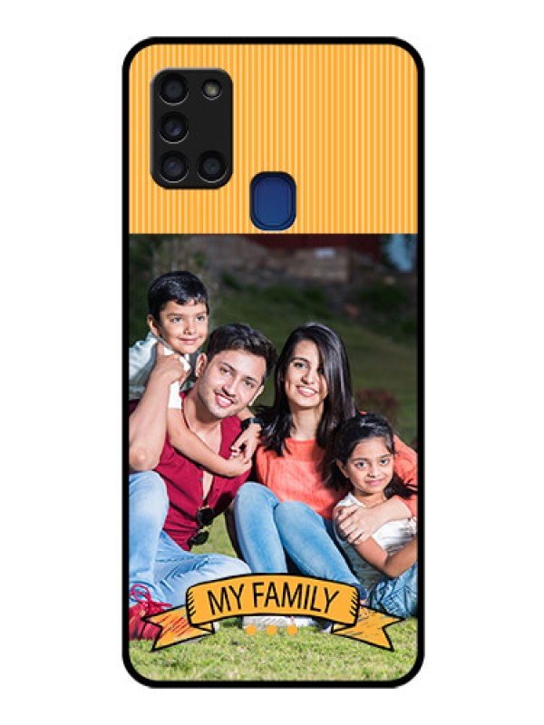 Custom Galaxy A21s Custom Glass Phone Case  - My Family Design