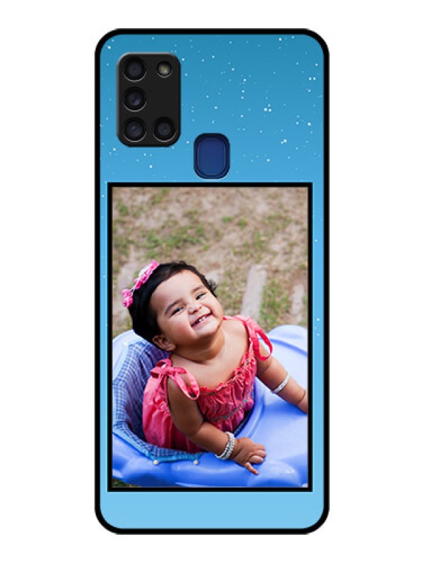 Custom Galaxy A21s Custom Glass Mobile Case  - Wave Pattern Colorful Design