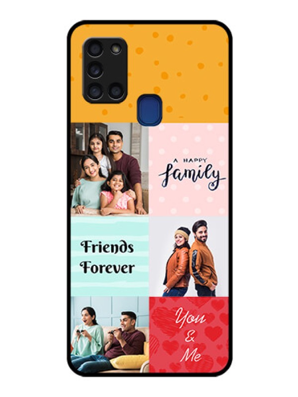 Custom Galaxy A21s Personalized Glass Phone Case  - Images with Quotes Design