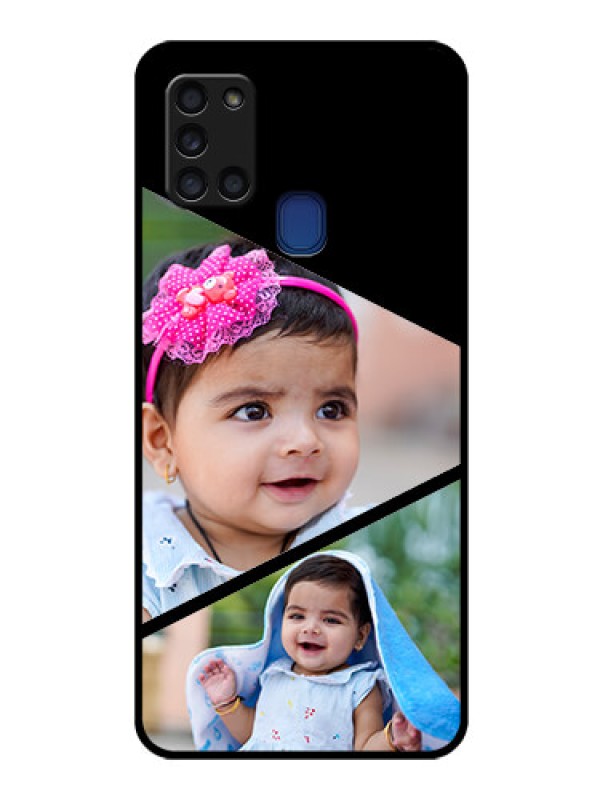 Custom Galaxy A21s Custom Glass Phone Case  - Semi Cut Design