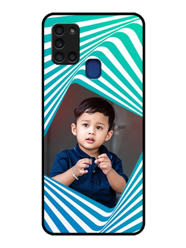 Custom Galaxy A21s Personalized Glass Phone Case  - Abstract Spiral Design
