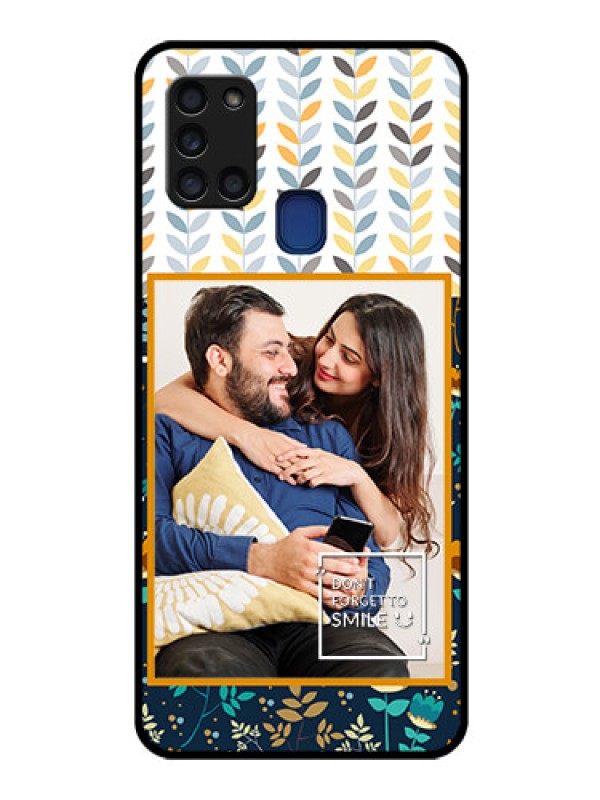 Custom Galaxy A21s Custom Glass Mobile Case  - Pattern Design