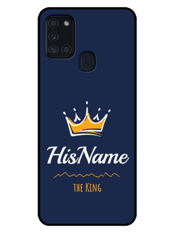 Custom Galaxy A21s Glass Phone Case King with Name