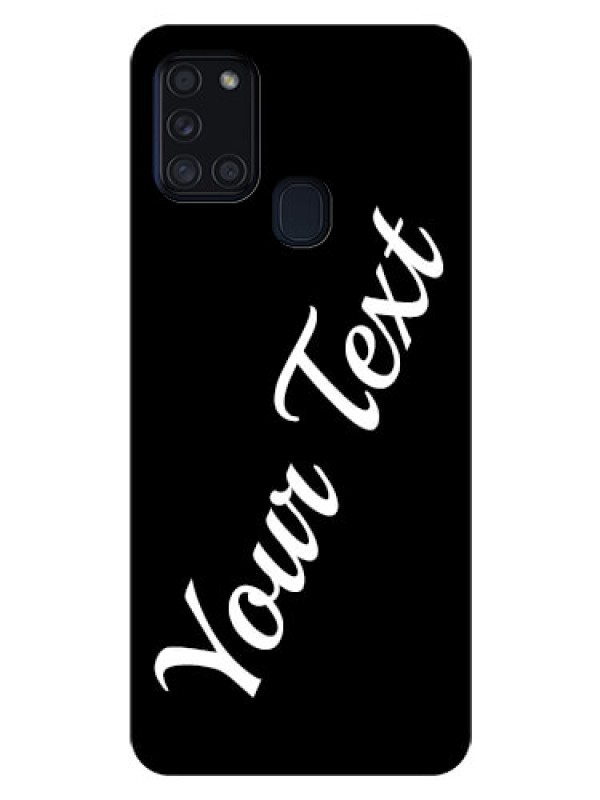 Custom Galaxy A21s Custom Glass Mobile Cover with Your Name
