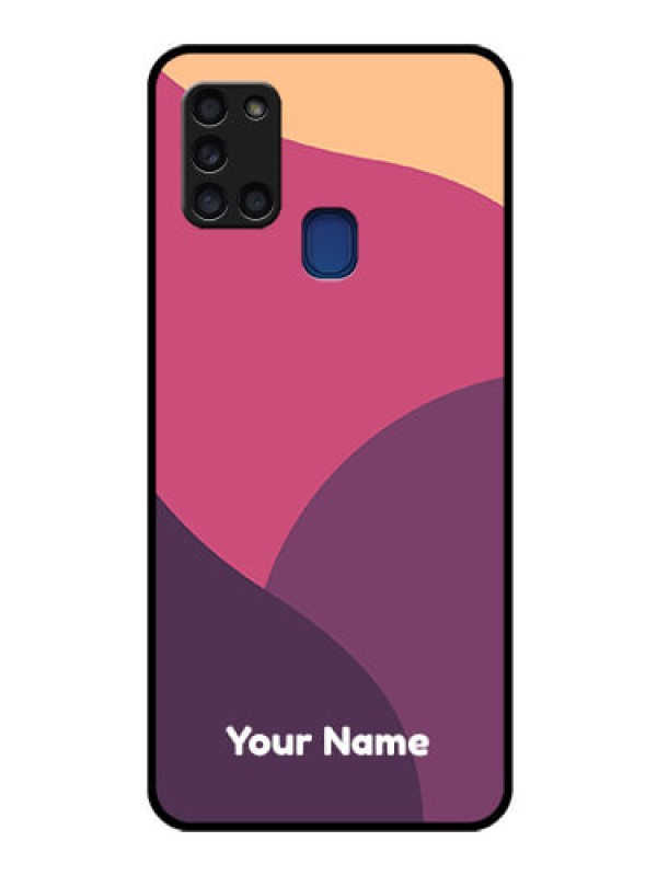 Custom Galaxy A21s Custom Glass Phone Case - Mixed Multi-colour abstract art Design