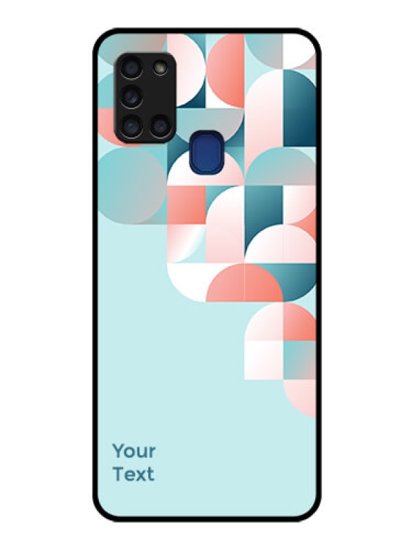 Custom Galaxy A21s Custom Glass Phone Case - Stylish Semi-circle Pattern Design