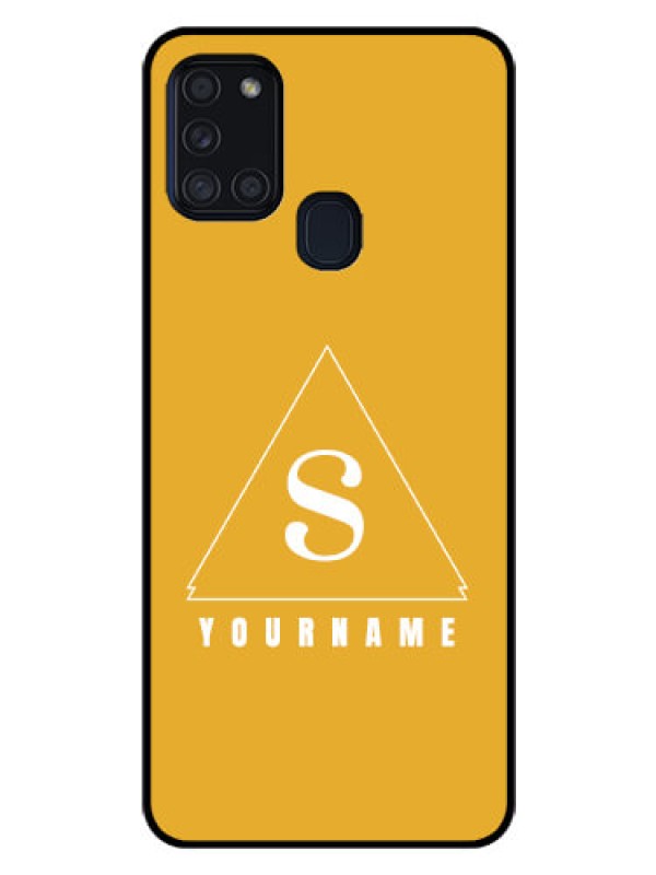 Custom Galaxy A21s Personalized Glass Phone Case - simple triangle Design