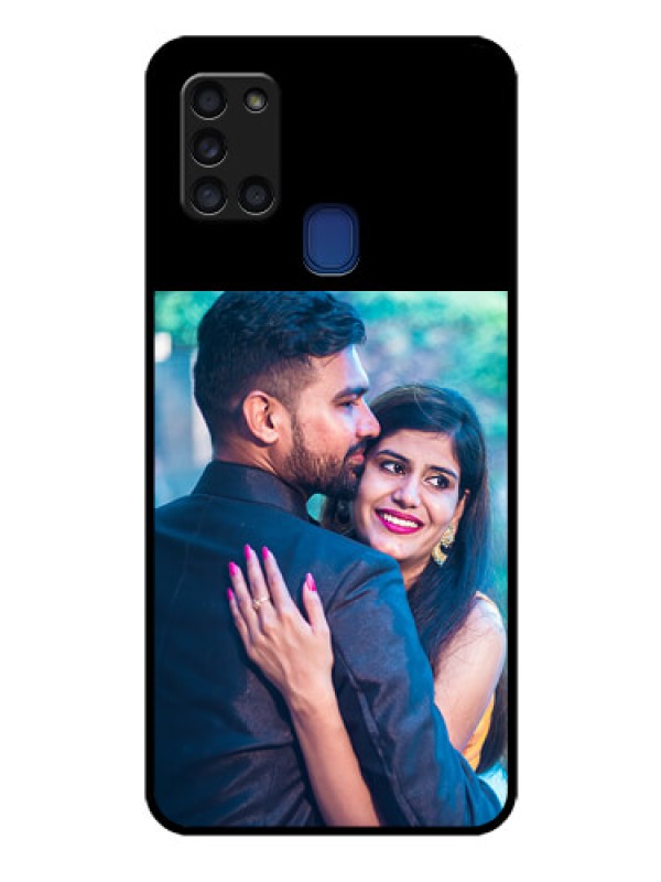 Custom Galaxy A21S Custom Glass Phone Case - Upload Full Picture With Custom Color Design