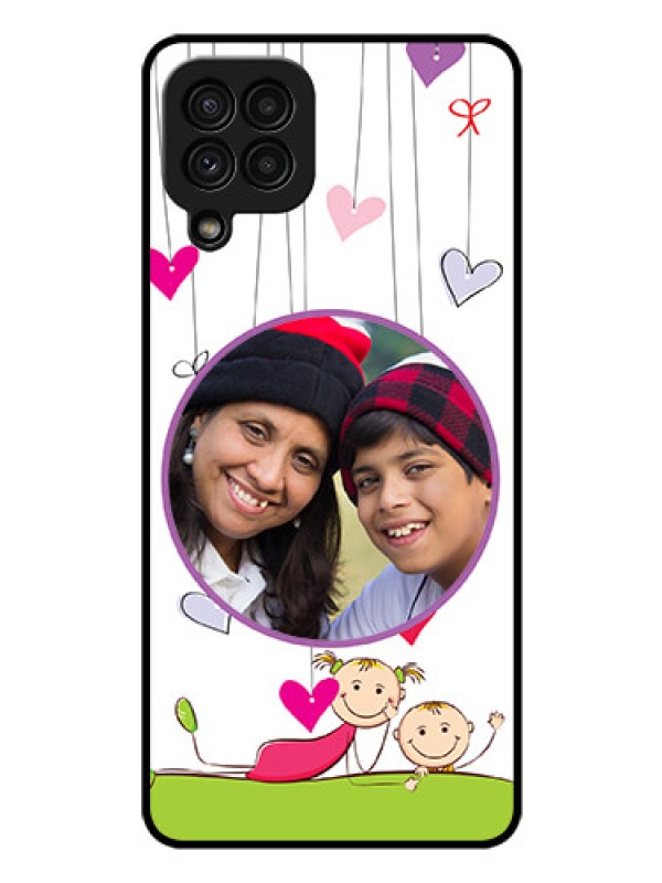Custom Galaxy A22 4G Photo Printing on Glass Case  - Cute Kids Phone Case Design