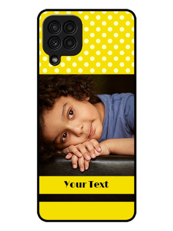 Custom Galaxy A22 4G Custom Glass Phone Case  - Bright Yellow Case Design