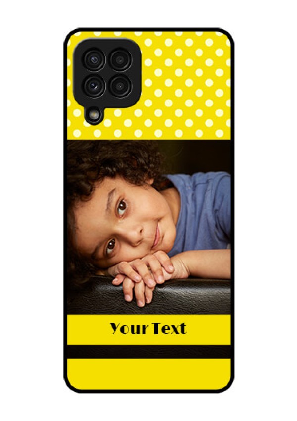 Galaxy A22 4G Custom Glass Phone Case  - Bright Yellow Case Design