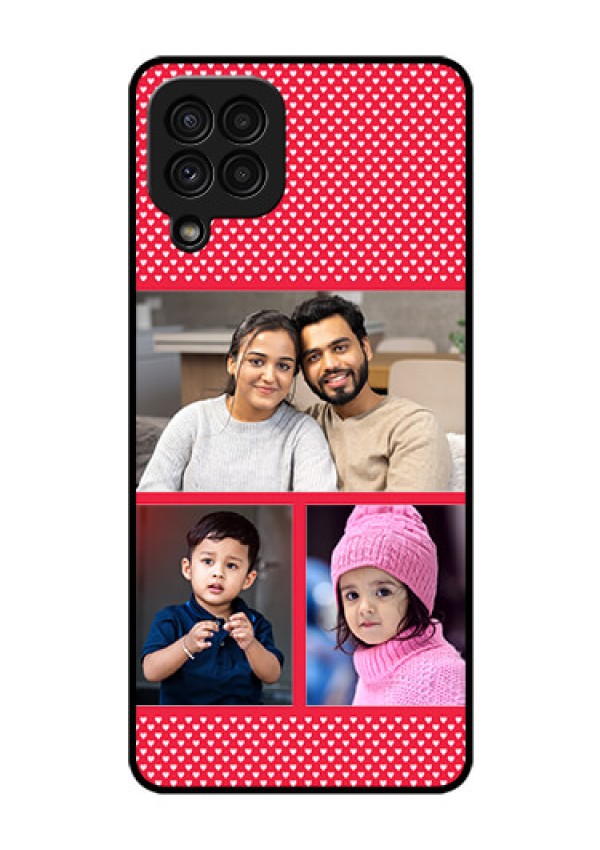 Galaxy A22 4G Personalized Glass Phone Case  - Bulk Pic Upload Design