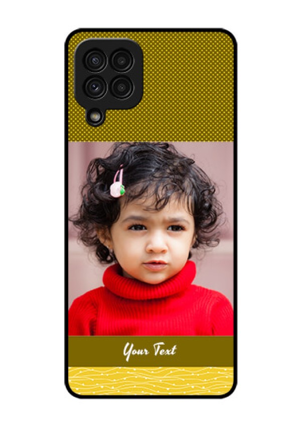 Galaxy A22 4G Custom Glass Phone Case  - Simple Green Color Design