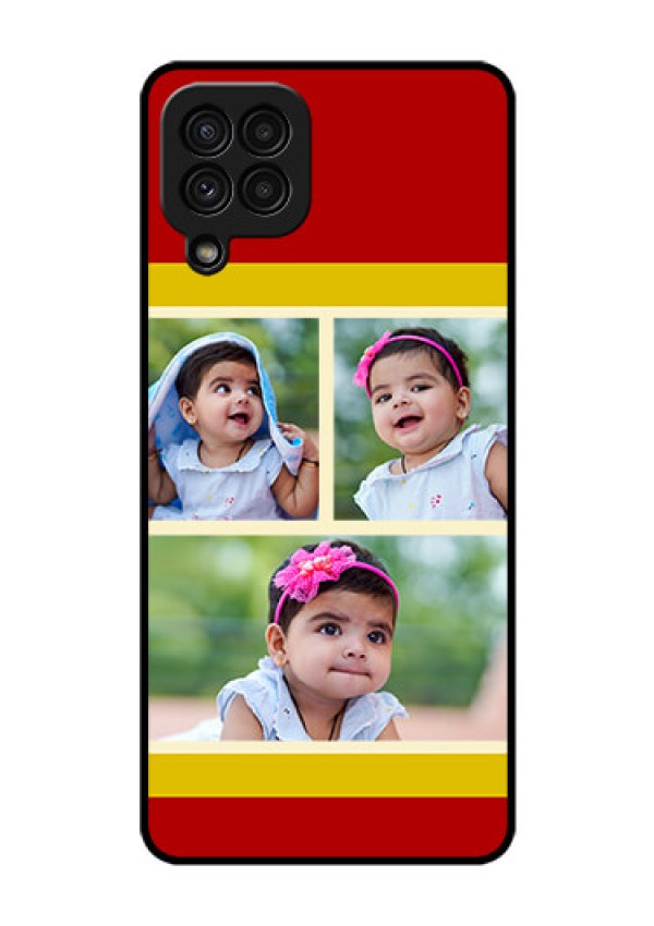 Galaxy A22 4G Custom Glass Mobile Case  - Multiple Pic Upload Design