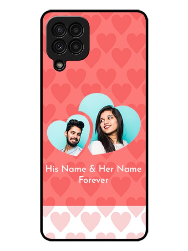 Custom Galaxy A22 4G Personalized Glass Phone Case  - Couple Pic Upload Design