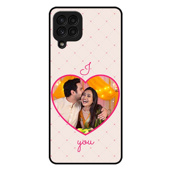 Galaxy A22 4G Custom Glass Mobile Case  - Heart Shape Design