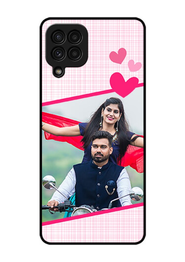 Galaxy A22 4G Custom Glass Phone Case  - Love Shape Heart Design