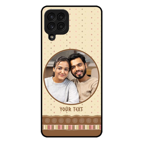 Galaxy A22 4G Custom Glass Mobile Case - Brown Dotted Mobile Case Design Galaxy A22 4G Custom Glass Mobile Case - Brown Dotted Mobile Case Design