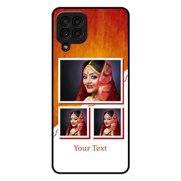 Galaxy A22 4G Custom Glass Phone Case - Wedding Memories Design Galaxy A22 4G Custom Glass Phone Case - Wedding Memories Design