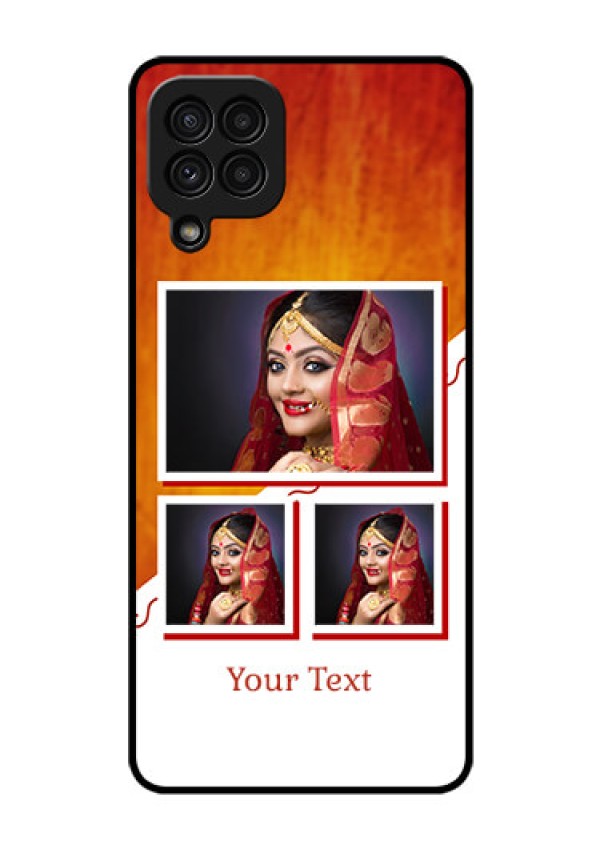 Galaxy A22 4G Custom Glass Phone Case  - Wedding Memories Design