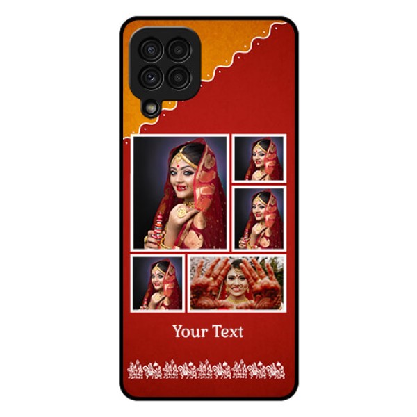 Galaxy A22 4G Personalized Glass Phone Case - Wedding Pic Upload Design Galaxy A22 4G Personalized Glass Phone Case - Wedding Pic Upload Design