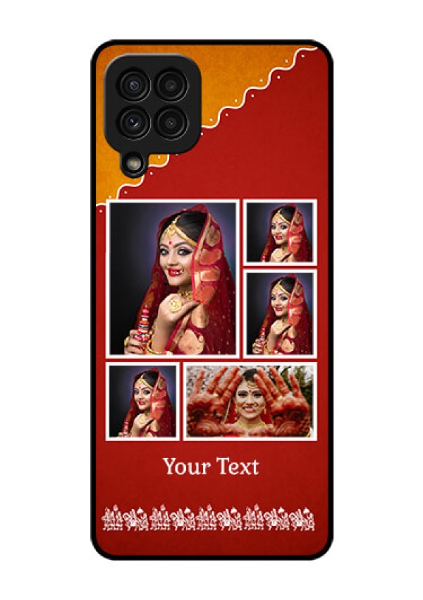 Galaxy A22 4G Personalized Glass Phone Case  - Wedding Pic Upload Design