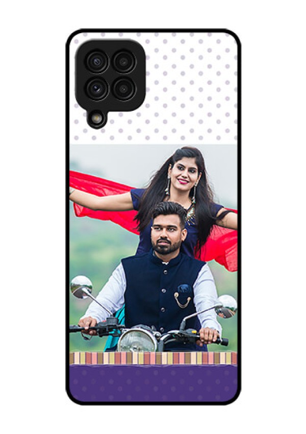 Galaxy A22 4G Photo Printing on Glass Case  - Cute Family Design