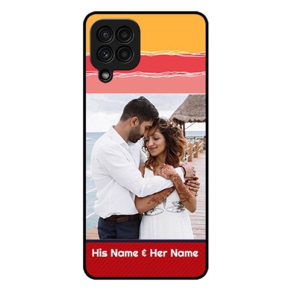 Galaxy A22 4G Custom Glass Mobile Case  - Colorful Case Design