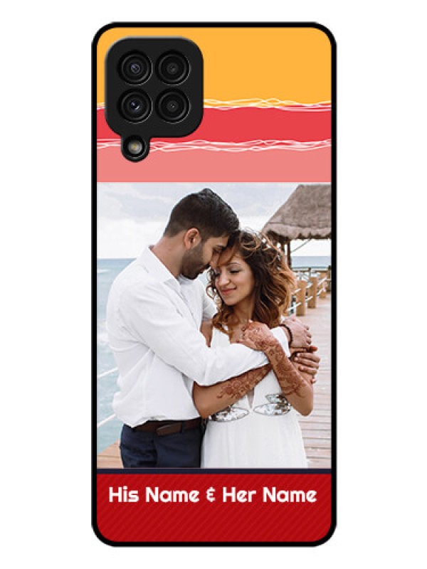 Custom Galaxy A22 4G Custom Glass Mobile Case  - Colorful Case Design