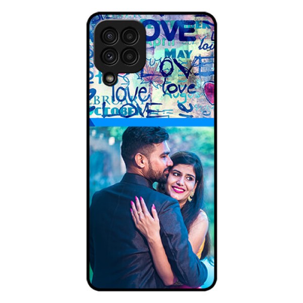 Galaxy A22 4G Custom Glass Mobile Case - Colorful Love Design Galaxy A22 4G Custom Glass Mobile Case - Colorful Love Design
