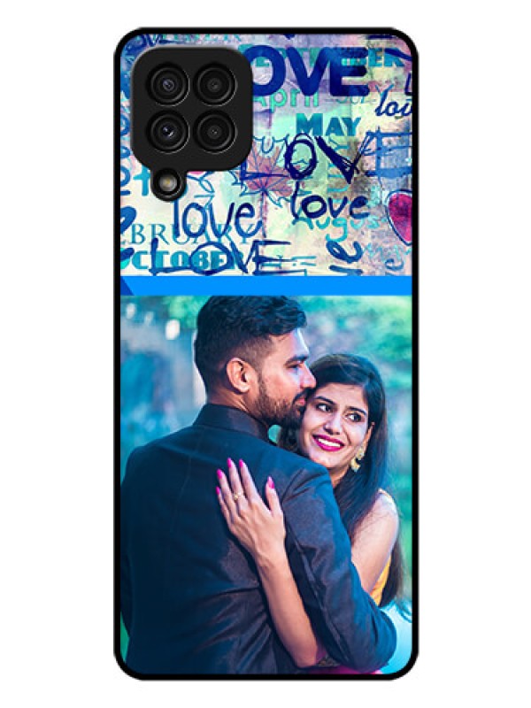 Custom Galaxy A22 4G Custom Glass Mobile Case  - Colorful Love Design