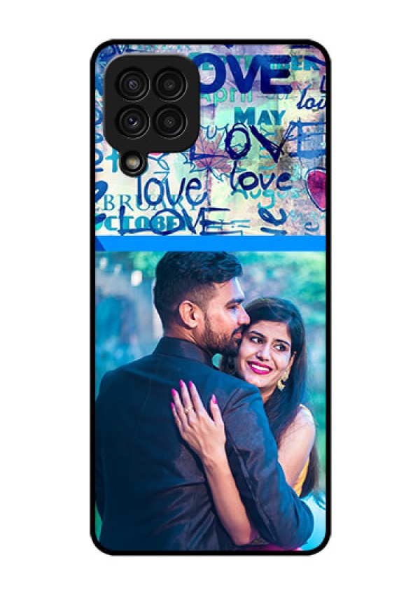 Galaxy A22 4G Custom Glass Mobile Case  - Colorful Love Design