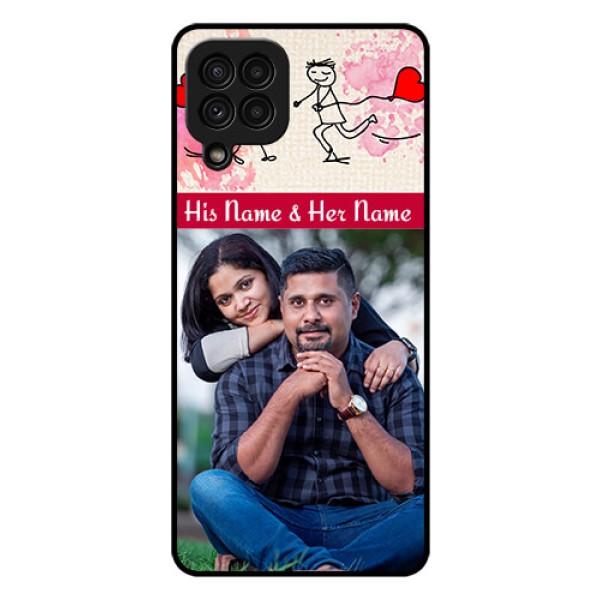Galaxy A22 4G Photo Printing on Glass Case  - You and Me Case Design