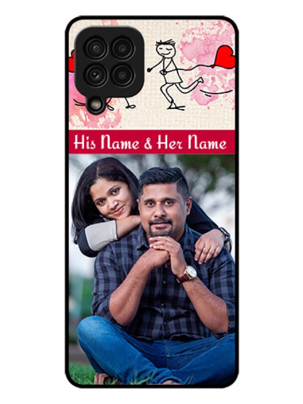 Custom Galaxy A22 4G Photo Printing on Glass Case  - You and Me Case Design