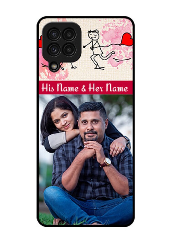 Galaxy A22 4G Photo Printing on Glass Case  - You and Me Case Design