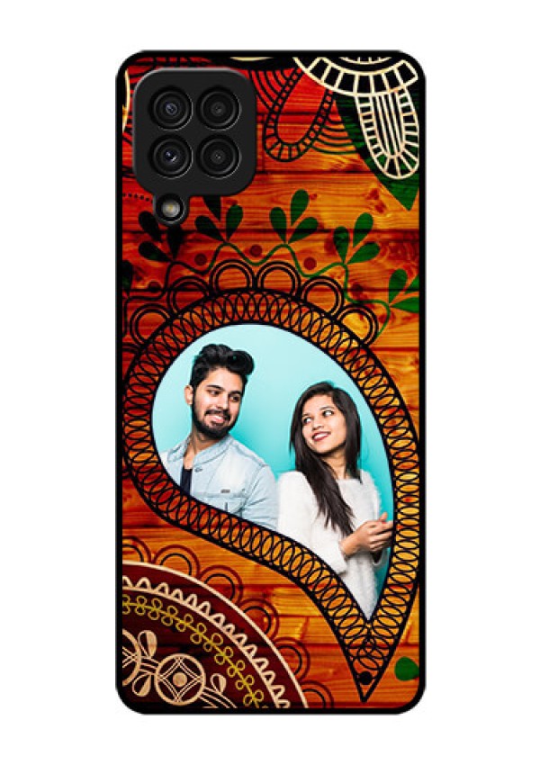Galaxy A22 4G Personalized Glass Phone Case  - Abstract Colorful Design