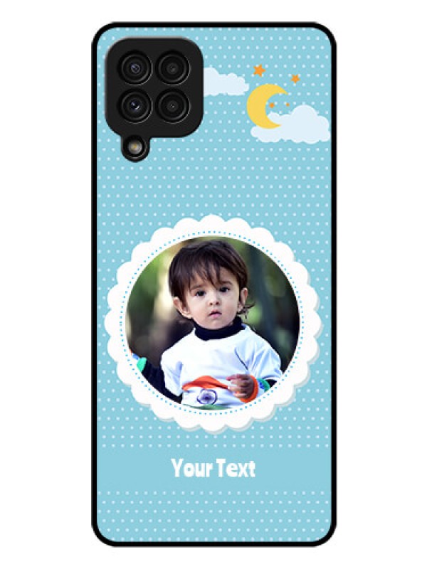 Custom Galaxy A22 4G Personalised Glass Phone Case  - Violet Pattern Design