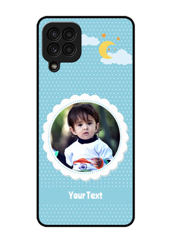 Galaxy A22 4G Personalised Glass Phone Case  - Violet Pattern Design