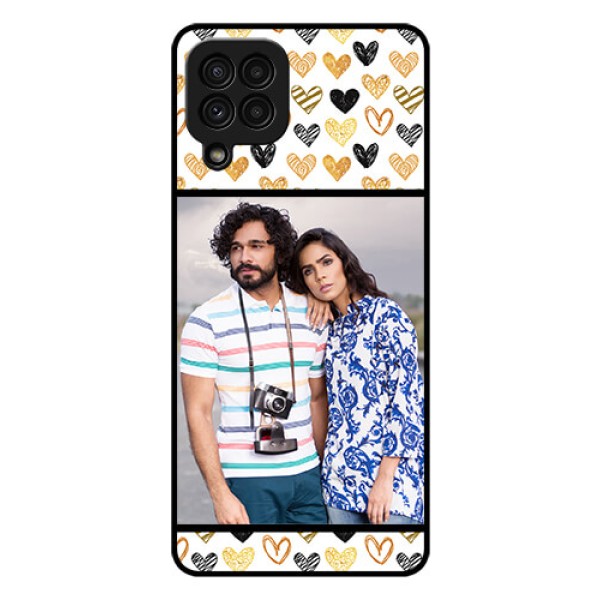 Galaxy A22 4G Photo Printing on Glass Case  - Love Symbol Design