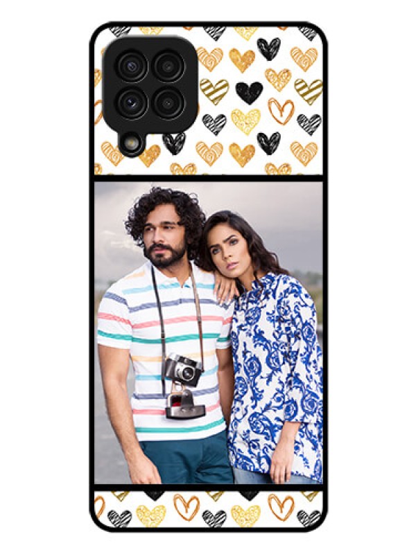 Custom Galaxy A22 4G Photo Printing on Glass Case  - Love Symbol Design