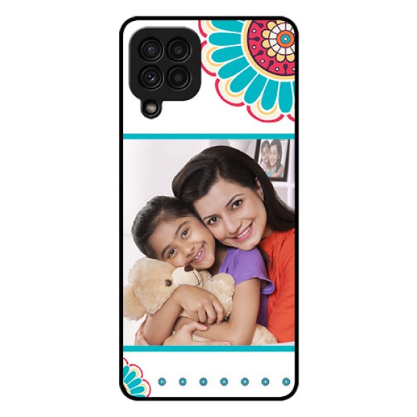 Galaxy A22 4G Custom Glass Phone Case - Flower Design Galaxy A22 4G Custom Glass Phone Case - Flower Design