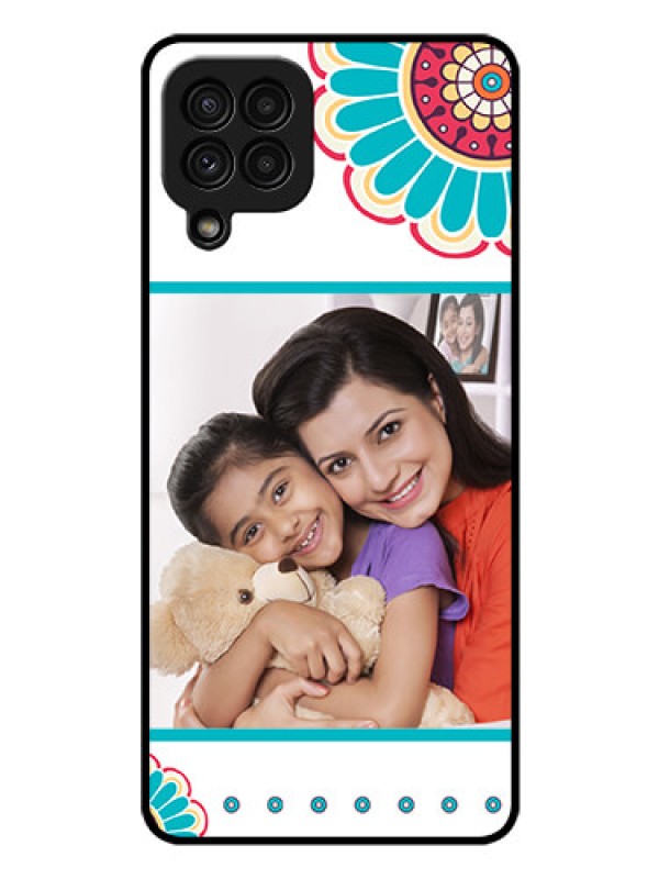 Custom Galaxy A22 4G Custom Glass Phone Case  - Flower Design